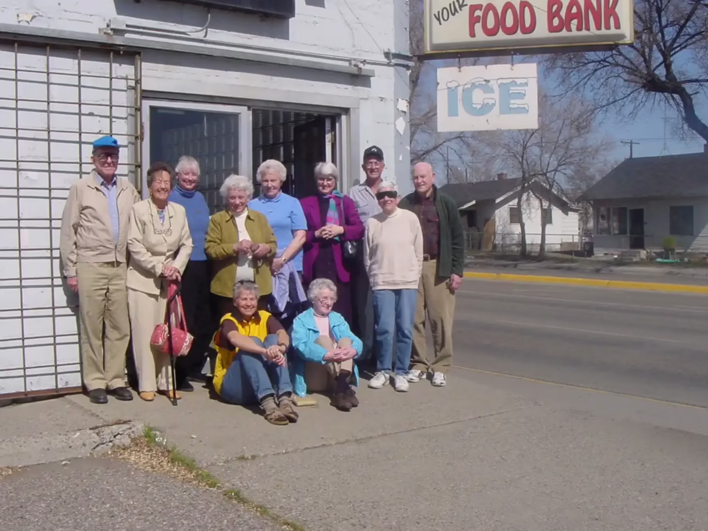Members out front of Food Bank building